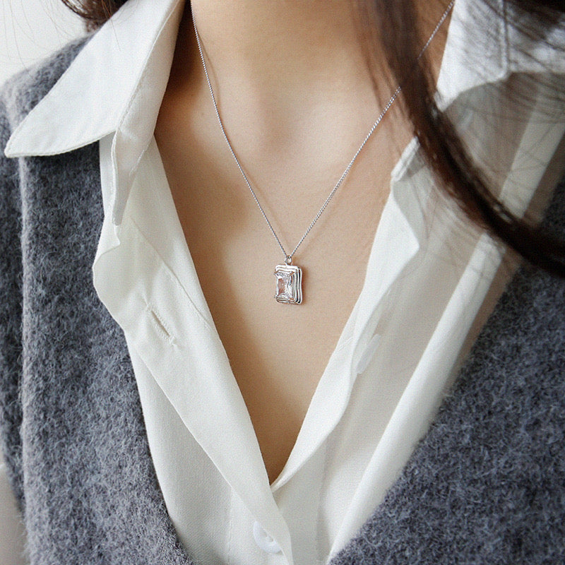 Geometric Zircon Necklace