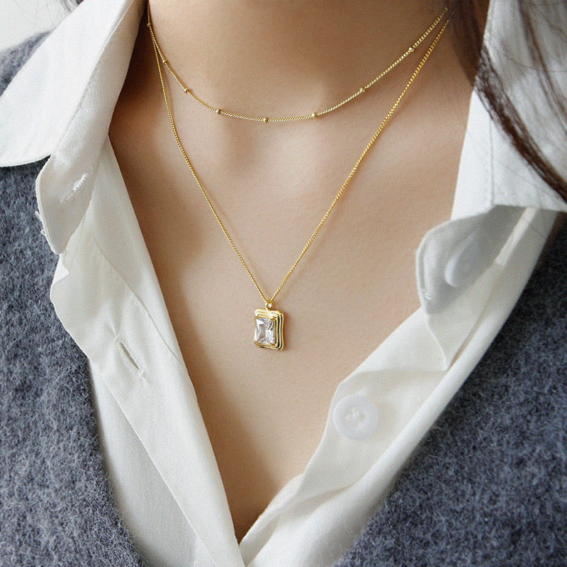 Geometric Zircon Necklace