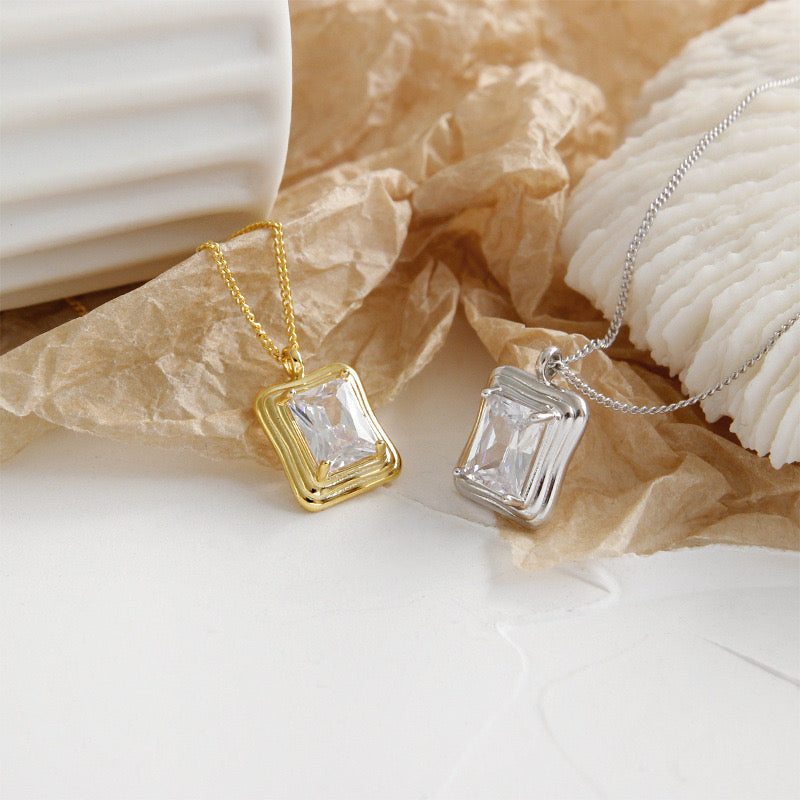 Geometric Zircon Necklace
