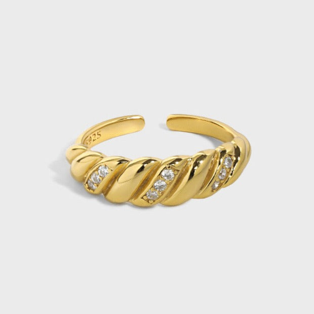 Zirconia Cascade Twist Ring