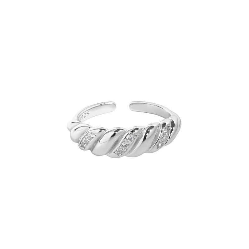 Zirconia Cascade Twist Ring