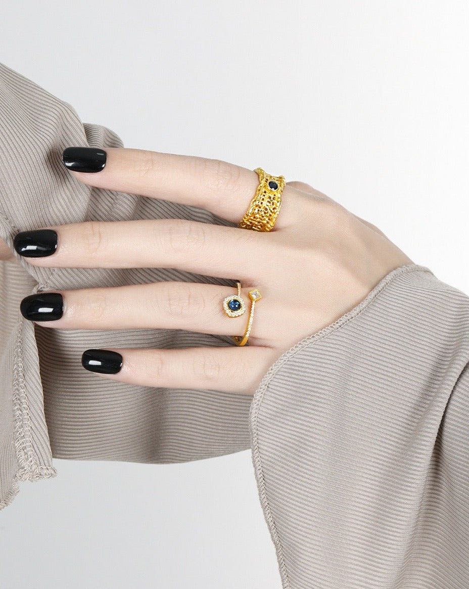 Zircon Sparkle Glass Ring