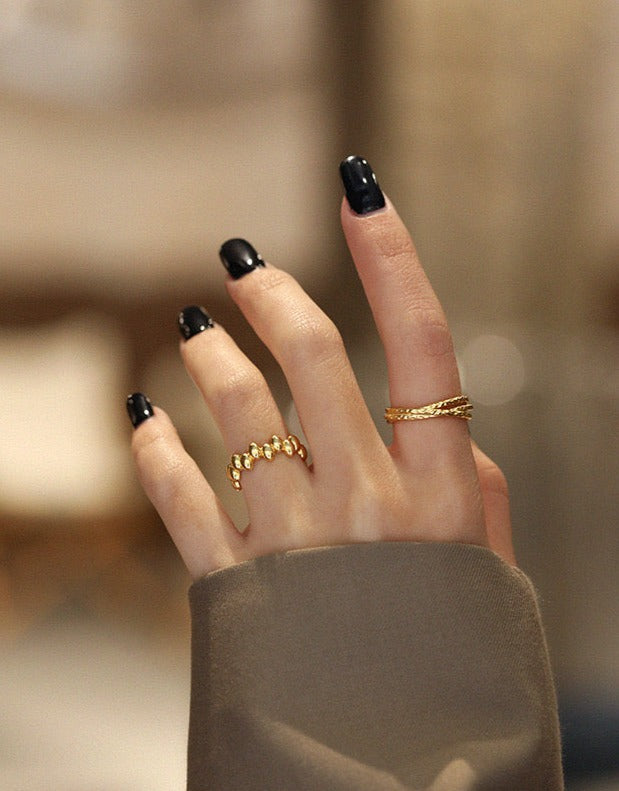 Textured Grid Enigma Ring