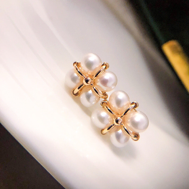 Pearly Petal Stud Earrings