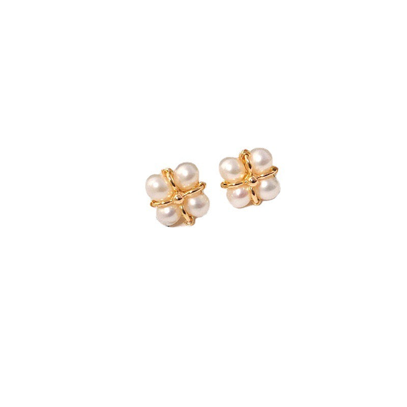 Pearly Petal Stud Earrings