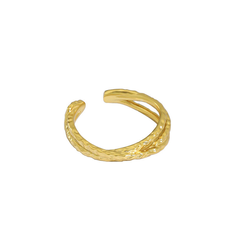 Textured Grid Enigma Ring