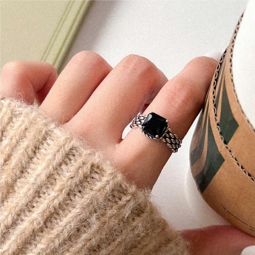 Obsidian Sparkle Ring