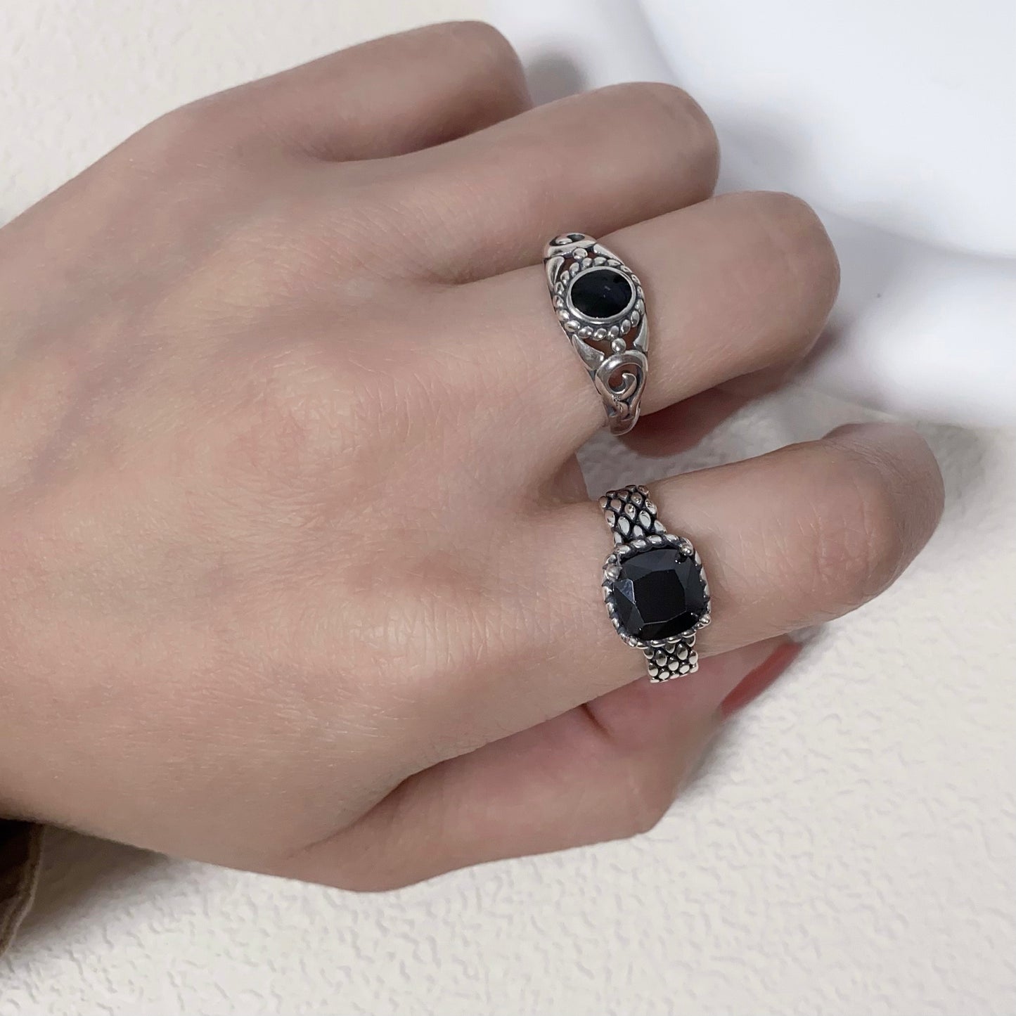 Obsidian Sparkle Ring