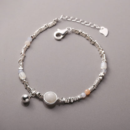 Irregular Silver with Beads Bracelet