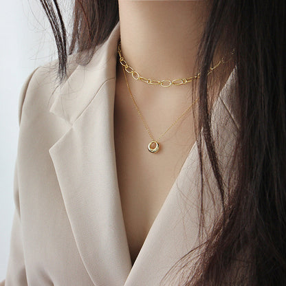 Geometric Circle Necklace