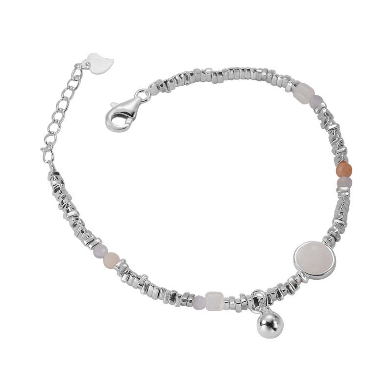 Irregular Silver with Beads Bracelet