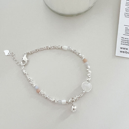 Irregular Silver with Beads Bracelet