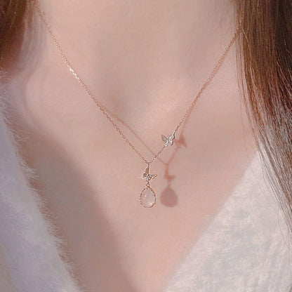 Dewdrop Pink Chalcedony Necklace