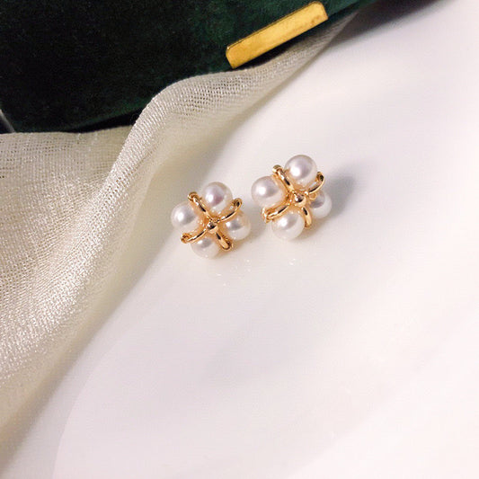 Pearly Petal Stud Earrings
