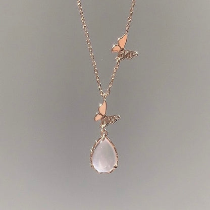 Dewdrop Pink Chalcedony Necklace