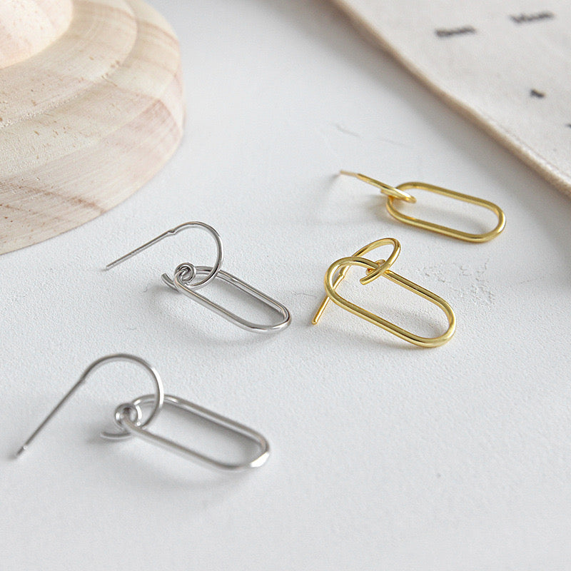 Geo Link Drop Earrings